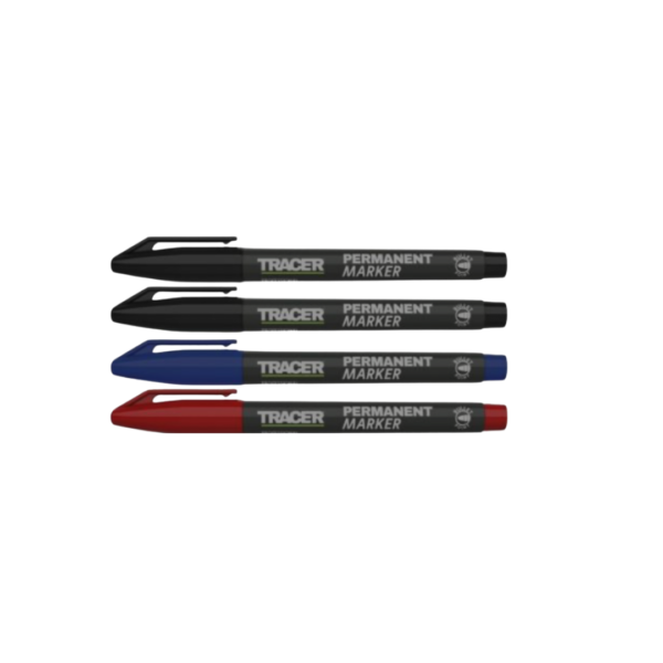 TRACER Pack OF 4x PERMANENT MARKER's (Black, Red, Blue)
